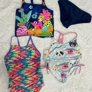 Blue Bikini Swim Set with Vibrant Patterns